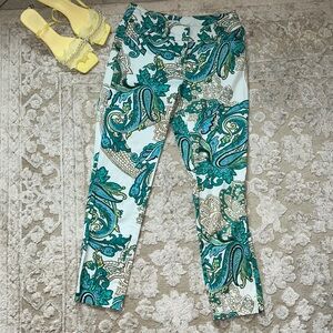 cache paisley Capri pants